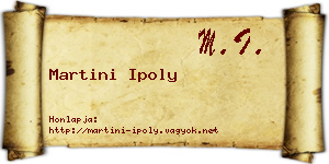 Martini Ipoly névjegykártya